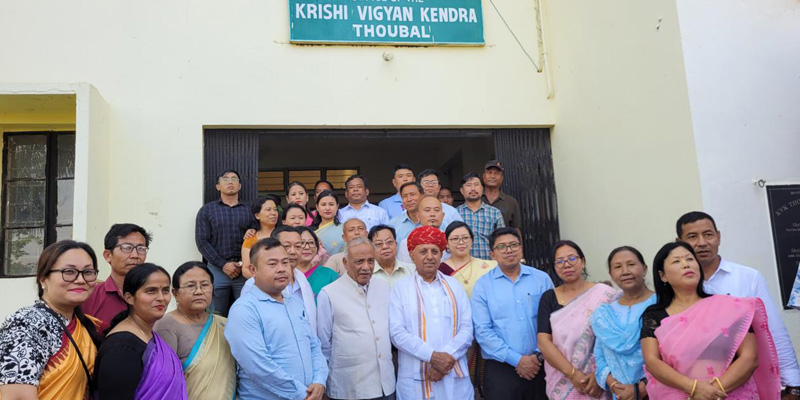 Hon'ble Minister of State for Agriculture and Farmers Welfare, Government of India, Shri Bhagirath Choudhary ji, visited Krishi Vigyan Kendra Thoubal on 24.4.2025.